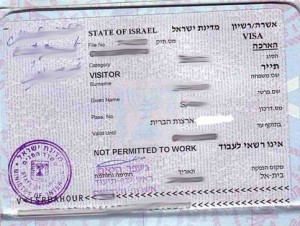 israel tourist visa table