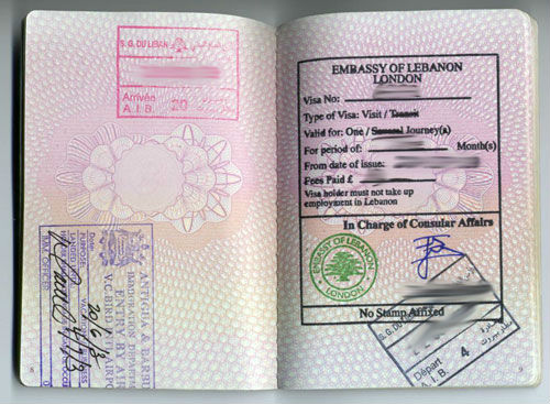 travel document number lebanon