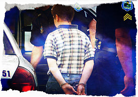 child being arrested