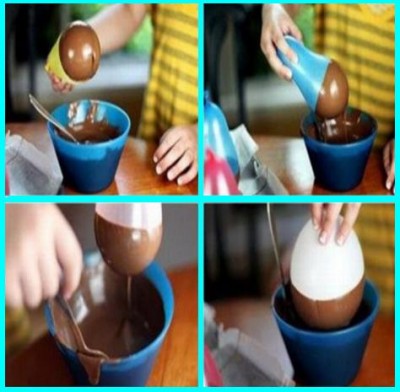 Making Chocolate Bowls for Ice Cream with Balloons