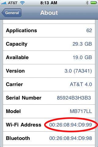 what is my iphones mac address
