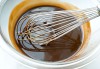 Whisking chocolate coconut sauce