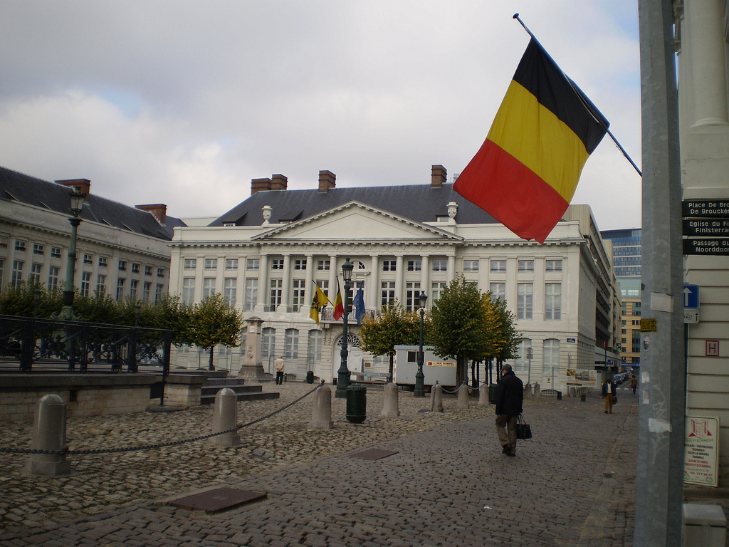 Flying Belgium Flag